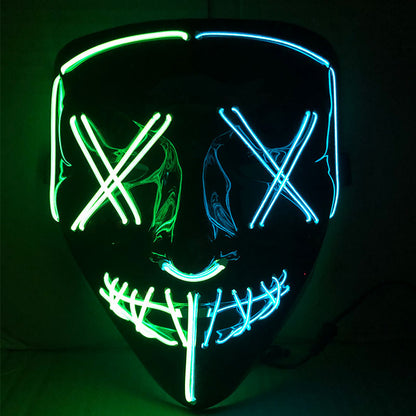 Black V Halloween Horror Glowing Mask